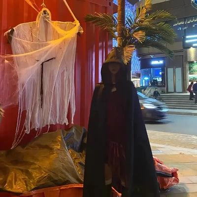DarkCloak | Sort Unisex Kappe Med Hætte Til Halloween & Cosplay | Vanero