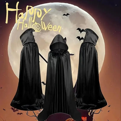 DarkCloak | Sort Unisex Kappe Med Hætte Til Halloween & Cosplay | Vanero