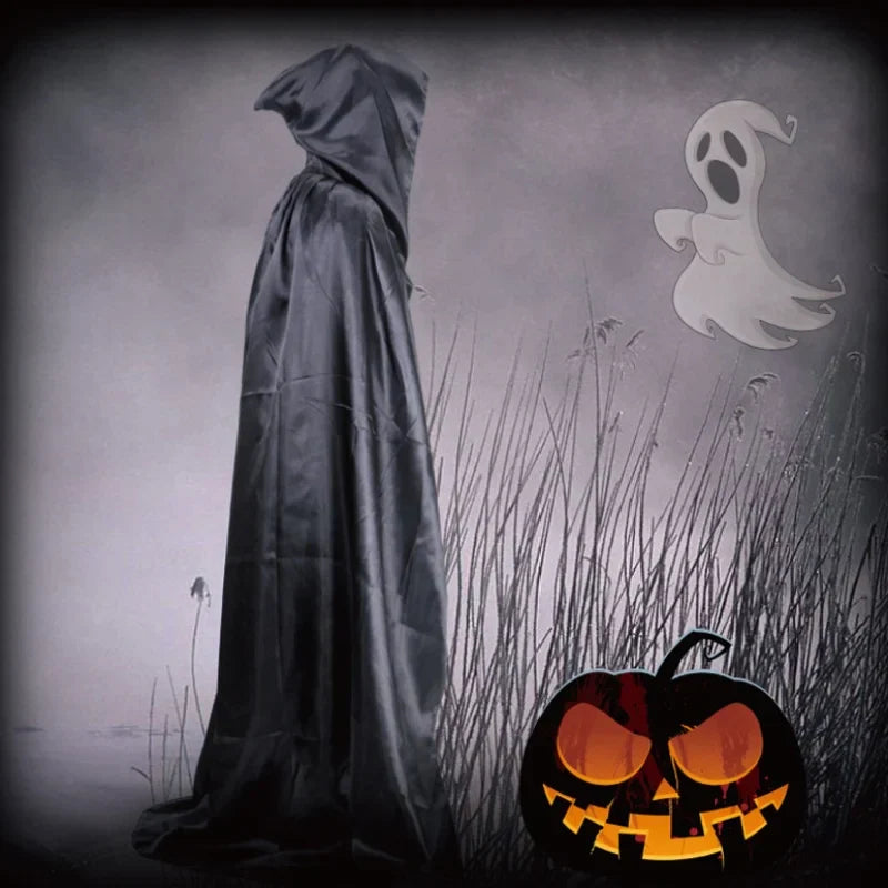 DarkCloak | Sort Unisex Kappe Med Hætte Til Halloween & Cosplay | Vanero