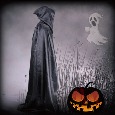 DarkCloak | Sort Unisex Kappe Med Hætte Til Halloween & Cosplay | Vanero