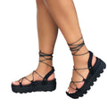 Dame Gladiatorsandaler Syntetisk Materiale | Snøredesign Sandaler | Til Sommer- & Fritidsbrug | Vanero