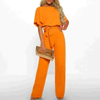 Dame Jumpsuit Bomuld Polyesterblanding | Slim Fit Jumpsuit | Justerbar Talje Til Hverdagsbrug & Aftenbrug | Vanero