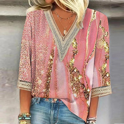 Luna l Casual Elegance Lightweight V-Neck Blouse Shirt til kvinder l Vanero
