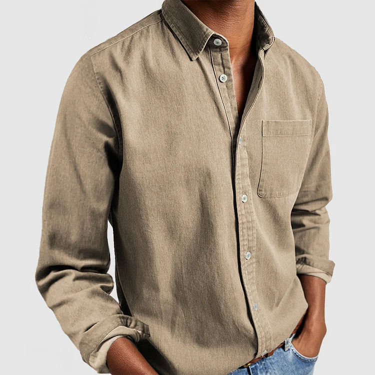 Jimmy Bomuldsblanding | Regular & Slim Fit Skjorte | Langærmet Design med Knaplukning til Hverdagsbrug & Business Casual | Vanero