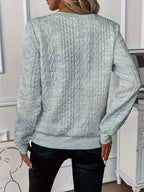 Abrie Sweater Strikmateriale | Regular Fit Kabelstrik Sweater | Halv Lynlås til Daglig Brug & Kølige Vejrforhold | Vanero