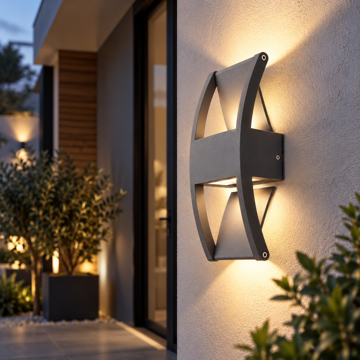 LED Up Down Væglampe Udendørs Armatur | IP54 Metalkonstruktion 3000K Belysning | Facade Terrasse Indgang & Udendørs Brug | Vanero
