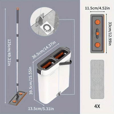 Moppesæt | Moppesystem med vridefunktion + 4 klude | Vanero