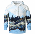 Herre Hoodie Med Naturprint | Hætte Med Snøre & Afslappet Pasform | Pullover Med Bjerg- & Skovmotiv Til Hverdag & Fritid | Vanero