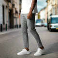 Herre Slim Fit Bukser Tekstilblanding | Elastisk Talje Fritidsbukser | Til Smart Casual Stil & Hverdagsbrug | Vanero