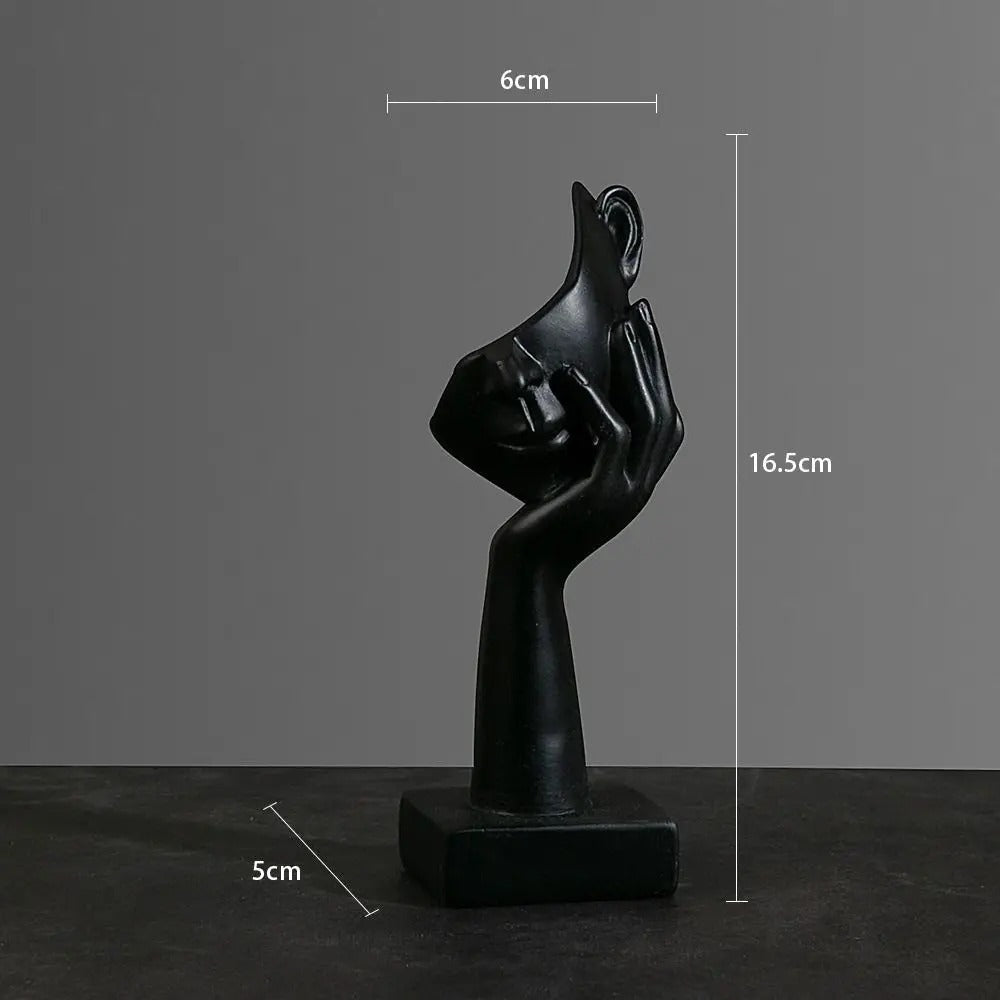 Abstrakt Ansigt Skulptur Harpiks Design | Fritstående Dekorativ Figur Til Indendørs Brug | Hylde Skrivebord Entré & Boligindretning | Vanero