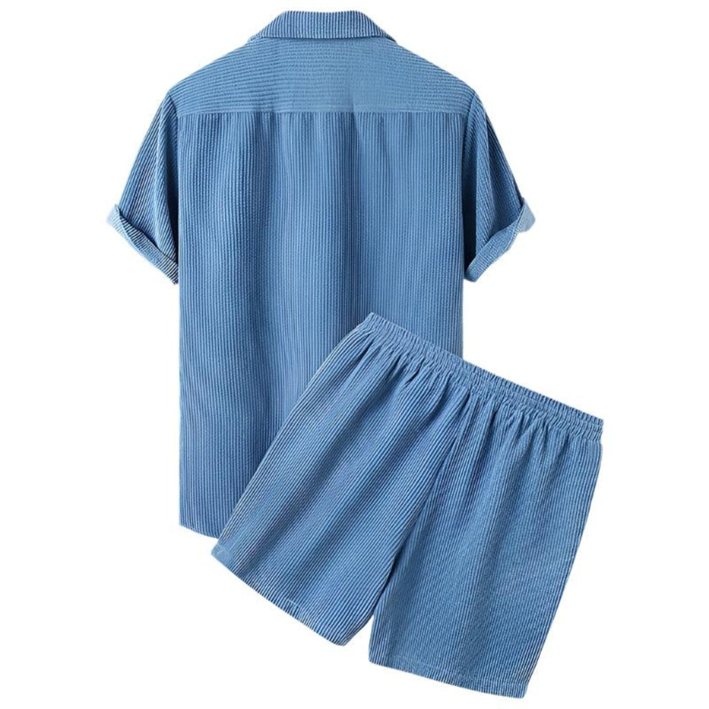 Herre Velour Sommersæt | Løstsiddende T-Shirt Og Shorts I Let Velour | Hverdagsbrug På Varme Dage | Vanero