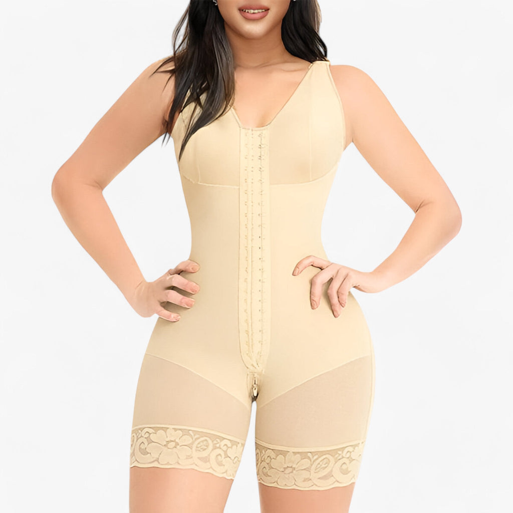 Shapewear-Bodysuit Til Dame | Kompressionspaneler & Korset-Inspireret Design | Sort Baselayer Til Hverdagsbrug | Vanero