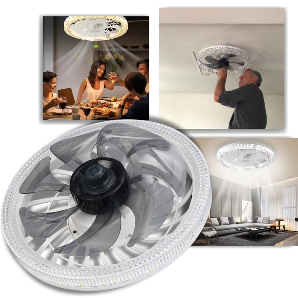 Loftventilator Med LED-Lys | Fjernbetjening Og Justerbare Ventilatorhastigheder | Loftkøling Og Indendørs Belysning | Vanero