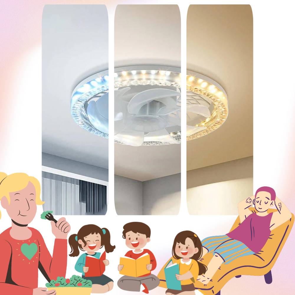 Loftventilator Med LED-Lys | Fjernbetjening Og Justerbare Ventilatorhastigheder | Loftkøling Og Indendørs Belysning | Vanero