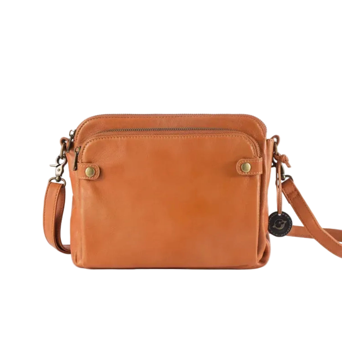 Crossbody Skuldertaske i Læder | Justerbar Rem & Lynlåslukning | Kompakt Opbevaring Til Rejser & Hverdagsbrug | Vanero