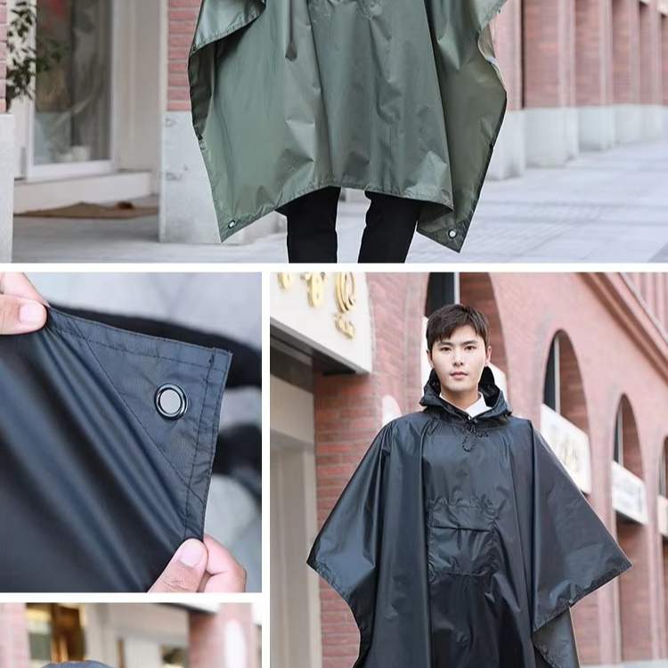 Friluftsponcho Ripstop Polyester | Én Størrelse Vejrbeskyttelse | Sammenpakkeligt Design Til Camping & Friluftsaktiviteter | Vanero