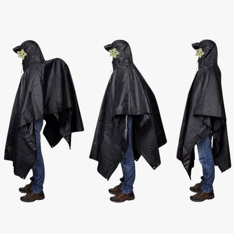 Friluftsponcho Ripstop Polyester | Én Størrelse Vejrbeskyttelse | Sammenpakkeligt Design Til Camping & Friluftsaktiviteter | Vanero
