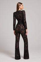 Lucia Polyester & Bomuldsblanding | Figursyet Pasform Jumpsuit | Blondedetaljer til Arrangementer & Aftenbrug | Vanero