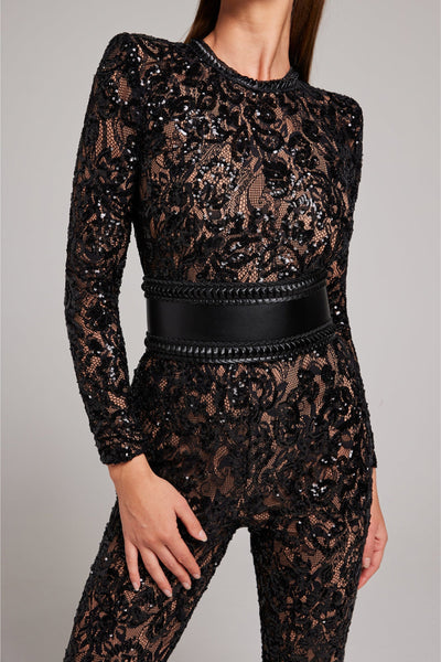 Lucia | Elegant Blonde Jumpsuit Sort | Vanero