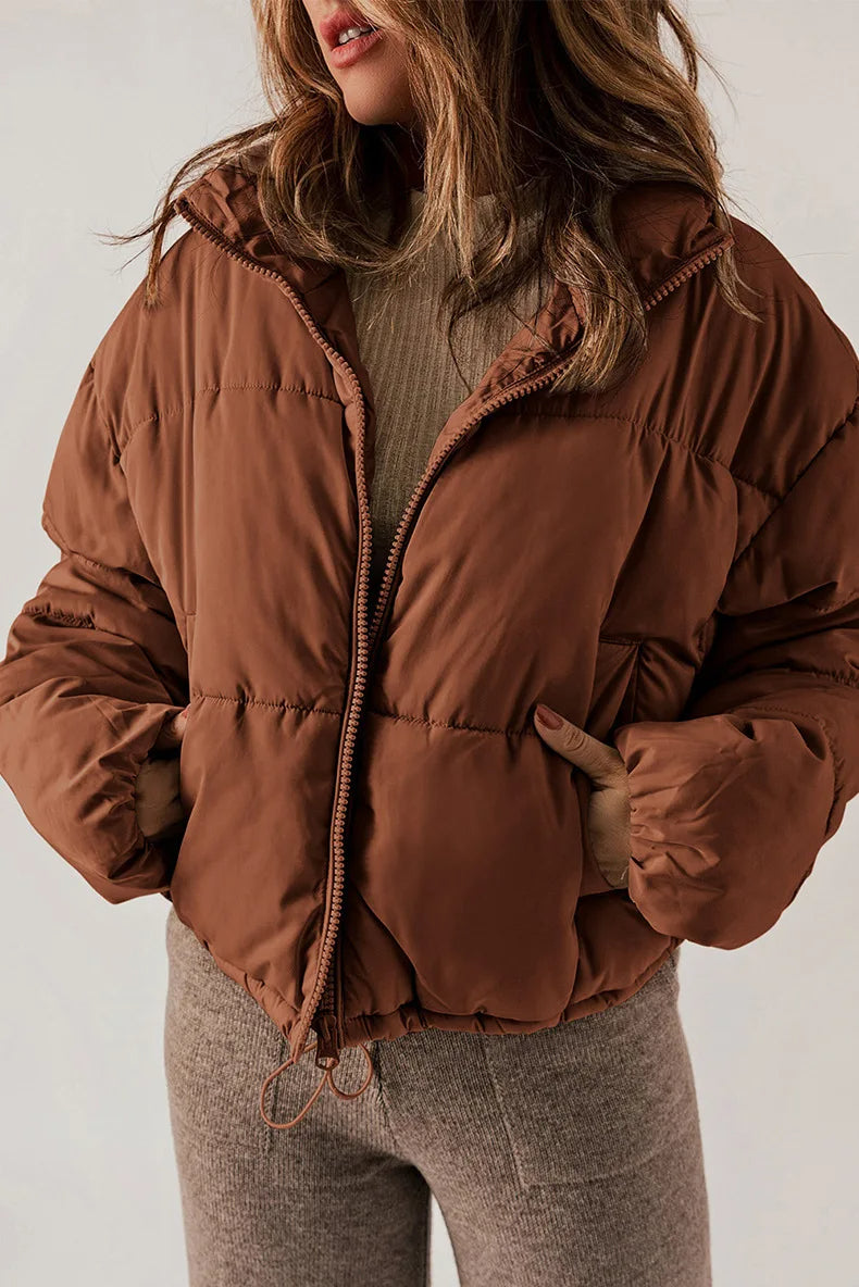 Anne Polyester Konstruktion | Regular Fit Pufferjakke | Opretstående Krave til Vinterbrug & Hverdagsbrug | Vanero