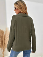 Dame Sweatshirt Tekstilmateriale | Afslappet Pasform Sweatshirt | Knapdetaljer Til Hverdagsbrug & Lag-På-Lag | Vanero