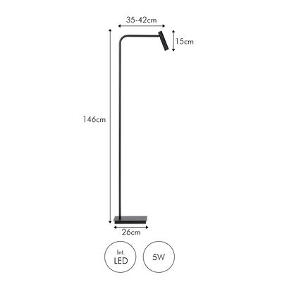 Gulvlampe Pomery | Sort | Vanero