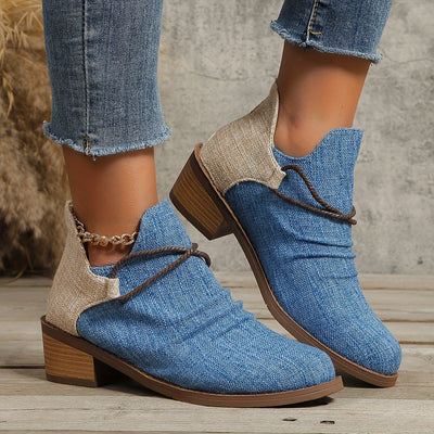 Ankelstøvler med Dyreprint | Kontrastmateriale | Casual & Statement l Vanero