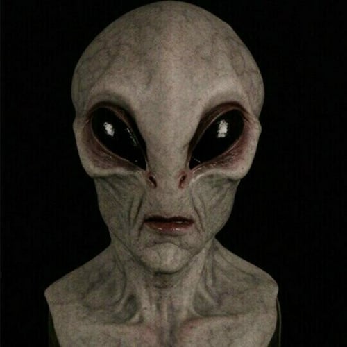 Alien Helhoved Maske Latex & Silikone | Håndmalet Kostumemaske | Til Halloween & Cosplay | Vanero