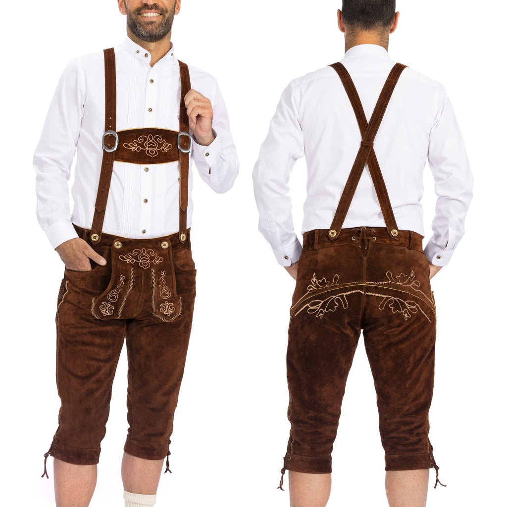 Herre Bayersk Oktoberfest-Sæt | Traditionelle Shorts Med Seler | Til Festivaler & Temabegivenheder | Vanero