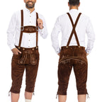 Herre Bayersk Oktoberfest-Sæt | Traditionelle Shorts Med Seler | Til Festivaler & Temabegivenheder | Vanero