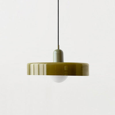 Bauhaus l Pendellampe af Farvet Glas l Vanero