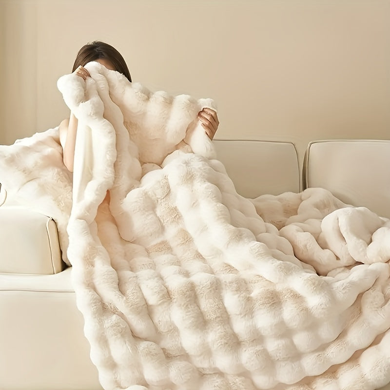 Polyester Faux Fur Tæppe | Dekorativt Tæppe Til Sofa Og Seng | Fås I Flere Størrelser | Vanero