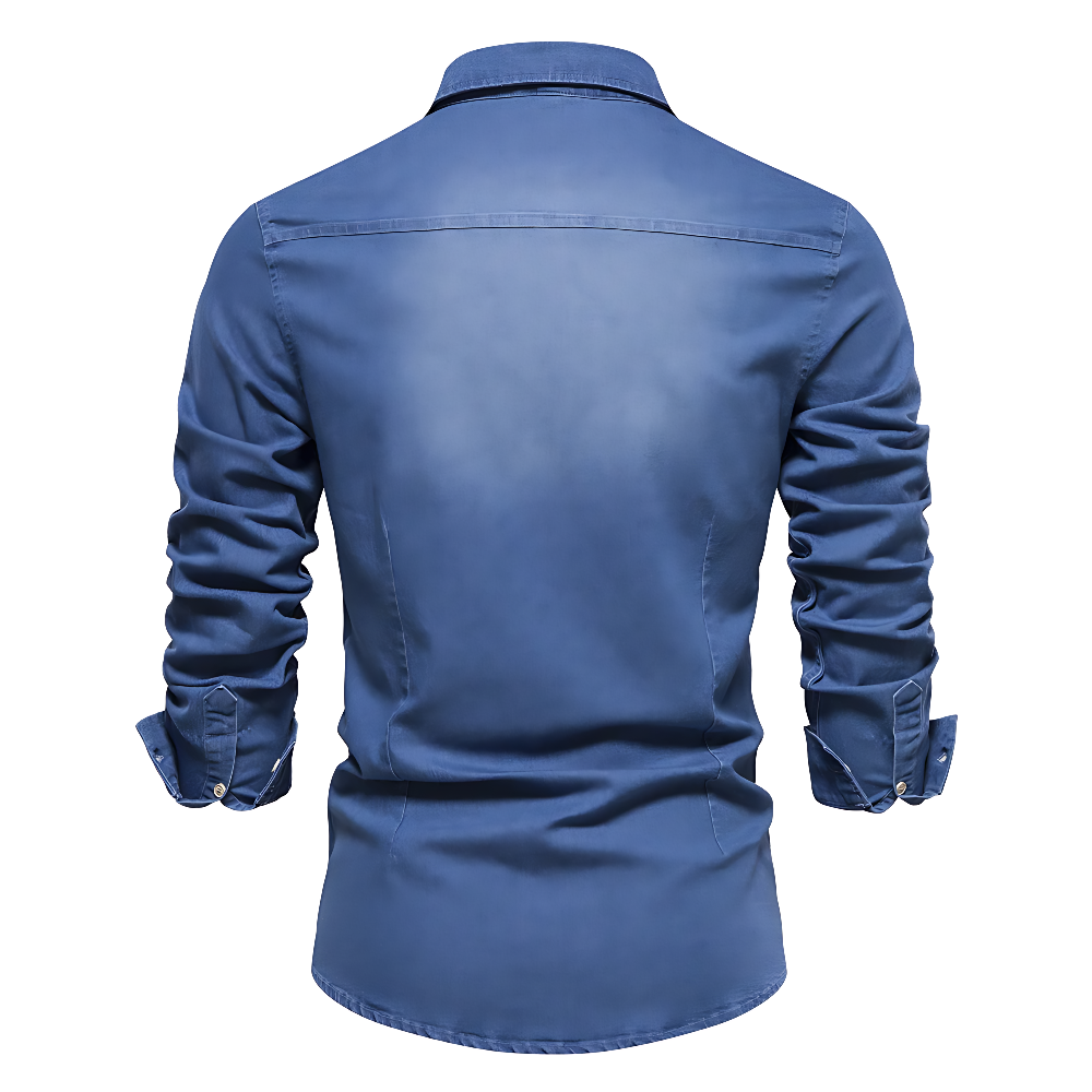 AdaptiveFit l Cotton Denim Skjorte: Skræddersyet Til Mænd l Vanero