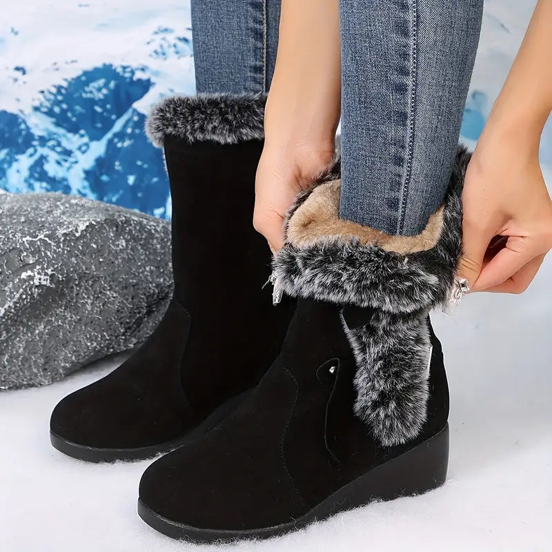 SnowBoots l Plysforede termiske pelsstøvler med trendy spænde til kvinder l Vanero