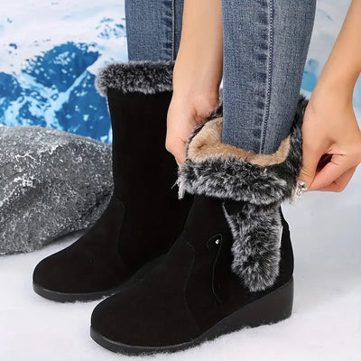 SnowBoots l Plysforede termiske pelsstøvler med trendy spænde til kvinder l Vanero
