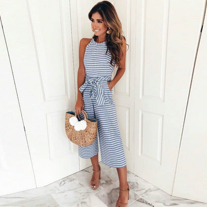 Saskia | Stribet Jumpsuit Eksklusiv Kvindemode | Vanero