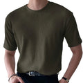 Herre T-Shirt Bomuldsblanding | Ribbet Pasform T-Shirt | Til Hverdags- & Fritidsbrug | Vanero