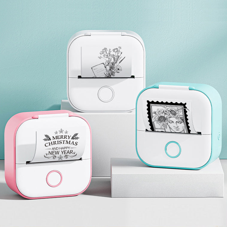 Mini Printer Med Gratis Rulle | Revolutionerende Bærbar Printer Hvid | Vanero