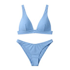 Dame Trekantsbikini | Høj Benskæring Todelt Badetøj | Brede Stropper Med Hurtigtørrende Materiale | Vanero