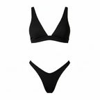 Dame Trekantsbikini | Høj Benskæring Todelt Badetøj | Brede Stropper Med Hurtigtørrende Materiale | Vanero