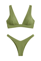 Dame Trekantsbikini | Høj Benskæring Todelt Badetøj | Brede Stropper Med Hurtigtørrende Materiale | Vanero