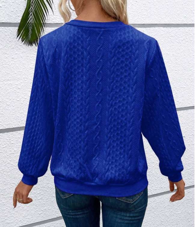 Abrie Sweater | Kabelstrikket sweater med halv lynlås til kvinder l Vanero