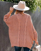 Boho Akryl Strikblanding | Løs Pasform Cardigan | Åben Front Med Lommer til Hverdagsbrug & Lag-På-Lag Styling | Vanero