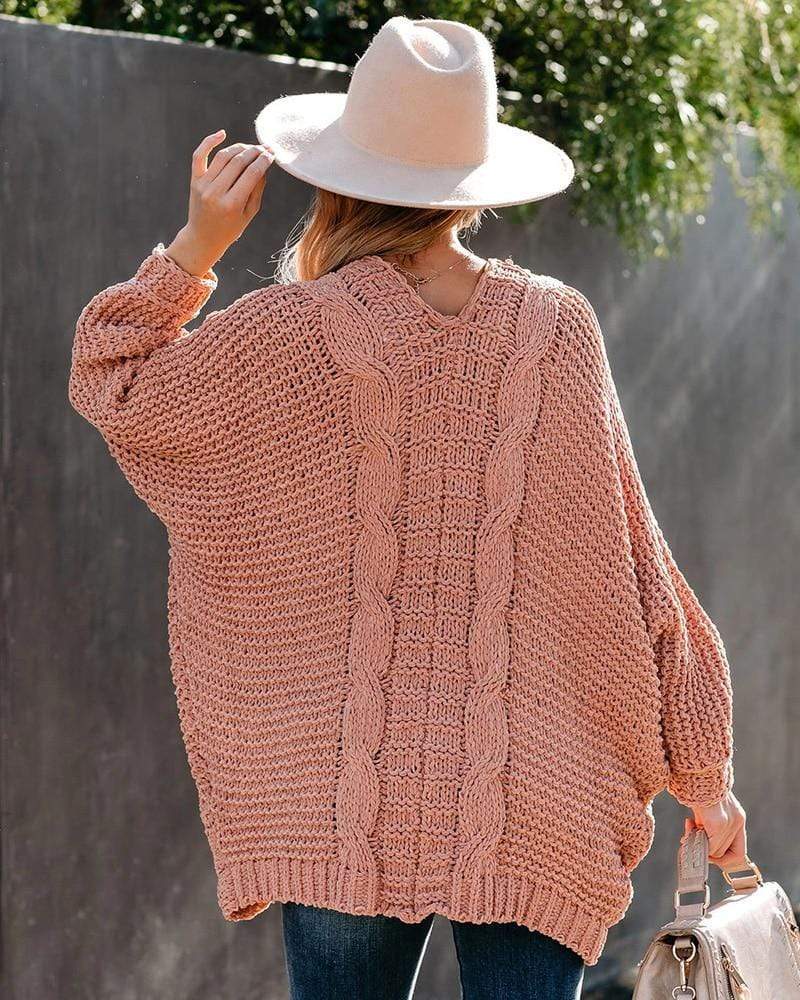 Boho Akryl Strikblanding | Løs Pasform Cardigan | Åben Front Med Lommer til Hverdagsbrug & Lag-På-Lag Styling | Vanero