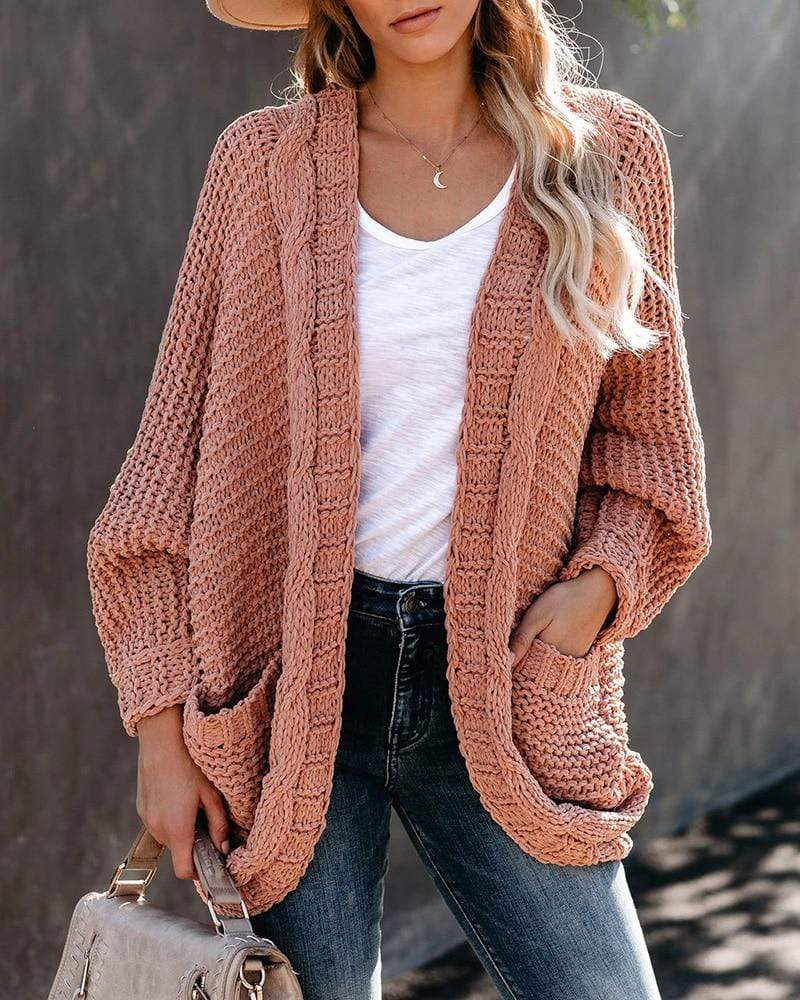 Boho Strikket Cardigan | Løst Design | Med Praktiske Lommer l Vanero