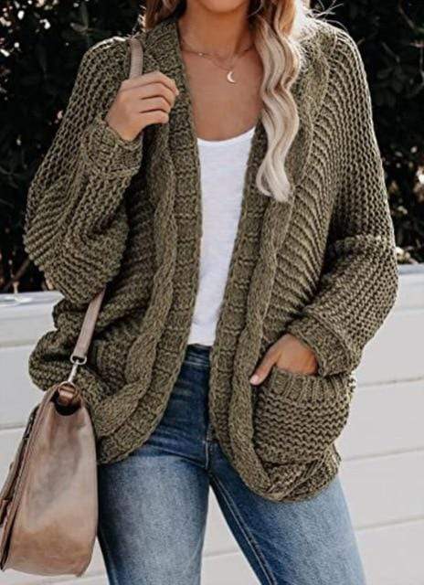 Boho Strikket Cardigan | Løst Design | Med Praktiske Lommer l Vanero
