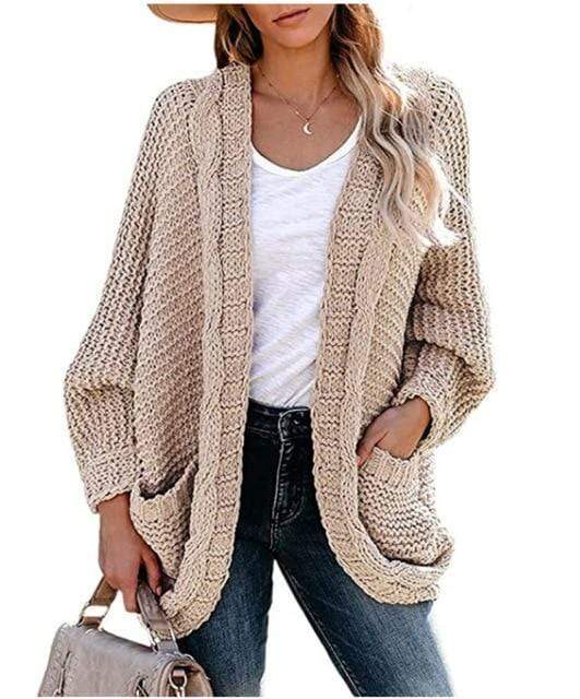Boho Strikket Cardigan | Løst Design | Med Praktiske Lommer l Vanero