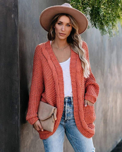 Boho Strikket Cardigan | Løst Design | Med Praktiske Lommer l Vanero
