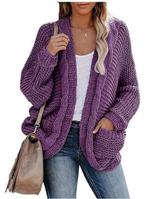 Boho Strikket Cardigan | Løst Design | Med Praktiske Lommer l Vanero