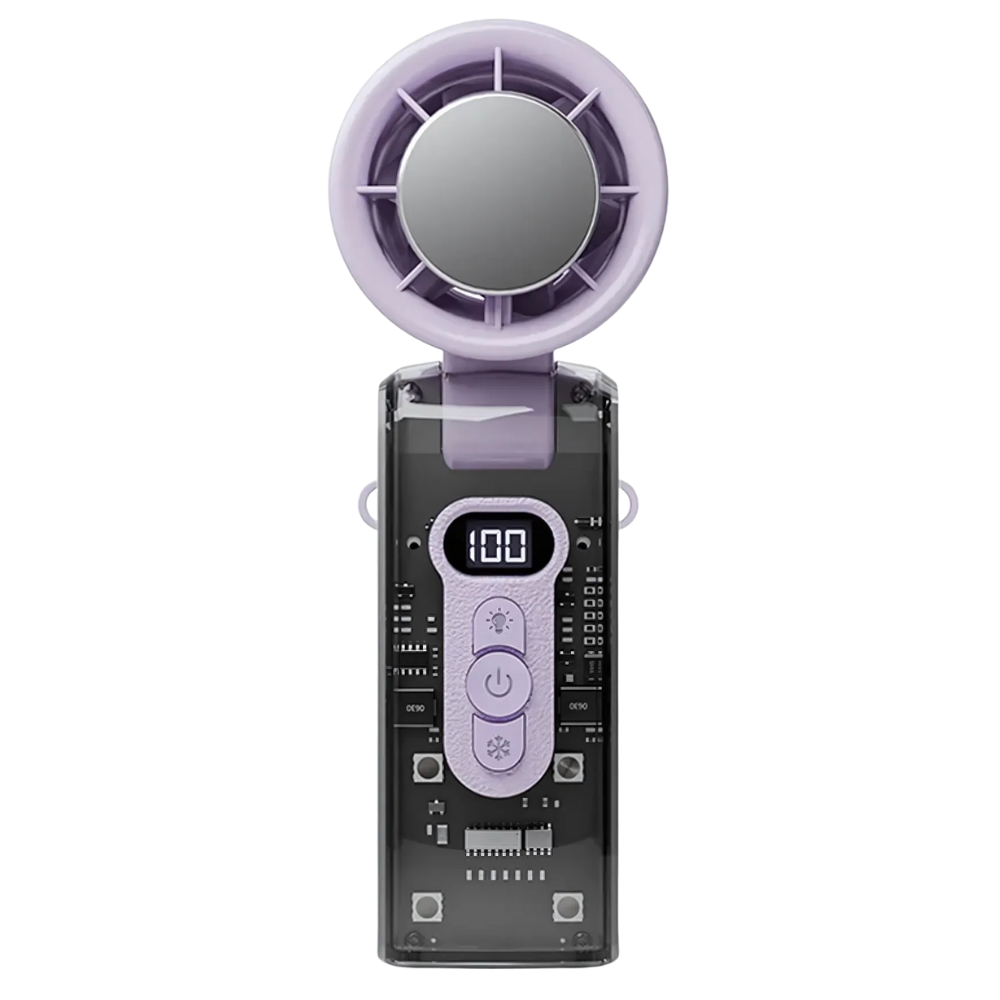 Mini Ventilator Med Højhastighedskøling | USB Genopladelig Foldbar Ventilator Med LED-Display | Bærbar Personlig Køling | Vanero